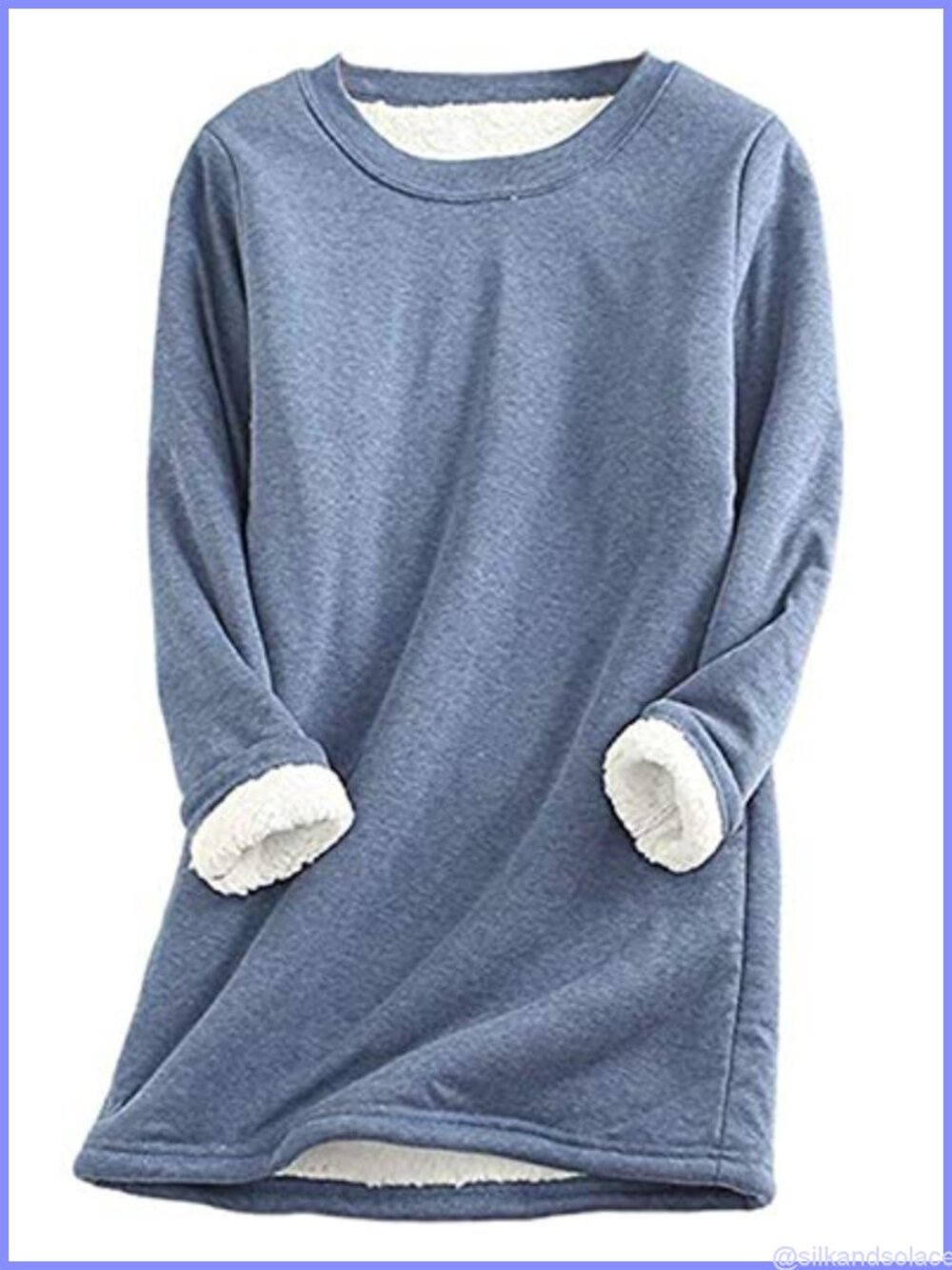 Sherpa Lined Fleece Crewneck Sweatshirt Pullover Loungewear